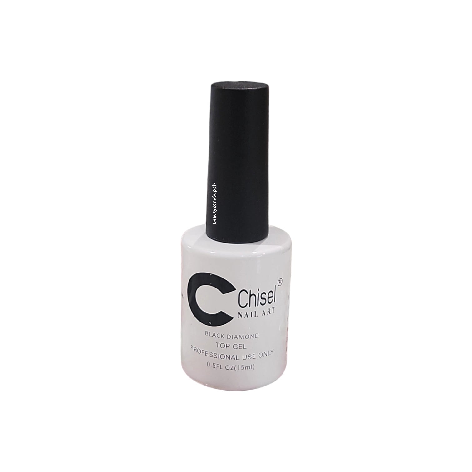 Chisel Brand Nail Art Gel Top Coat with Black Diamond Effect, 0.5 Ounce