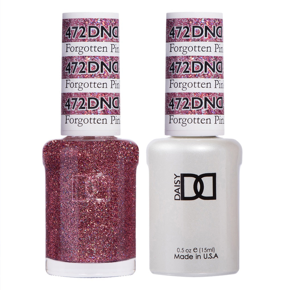 DND Duo Gel Nail Polish and Lacquer Set in the Enchanting Forgotten Pink Shade #472