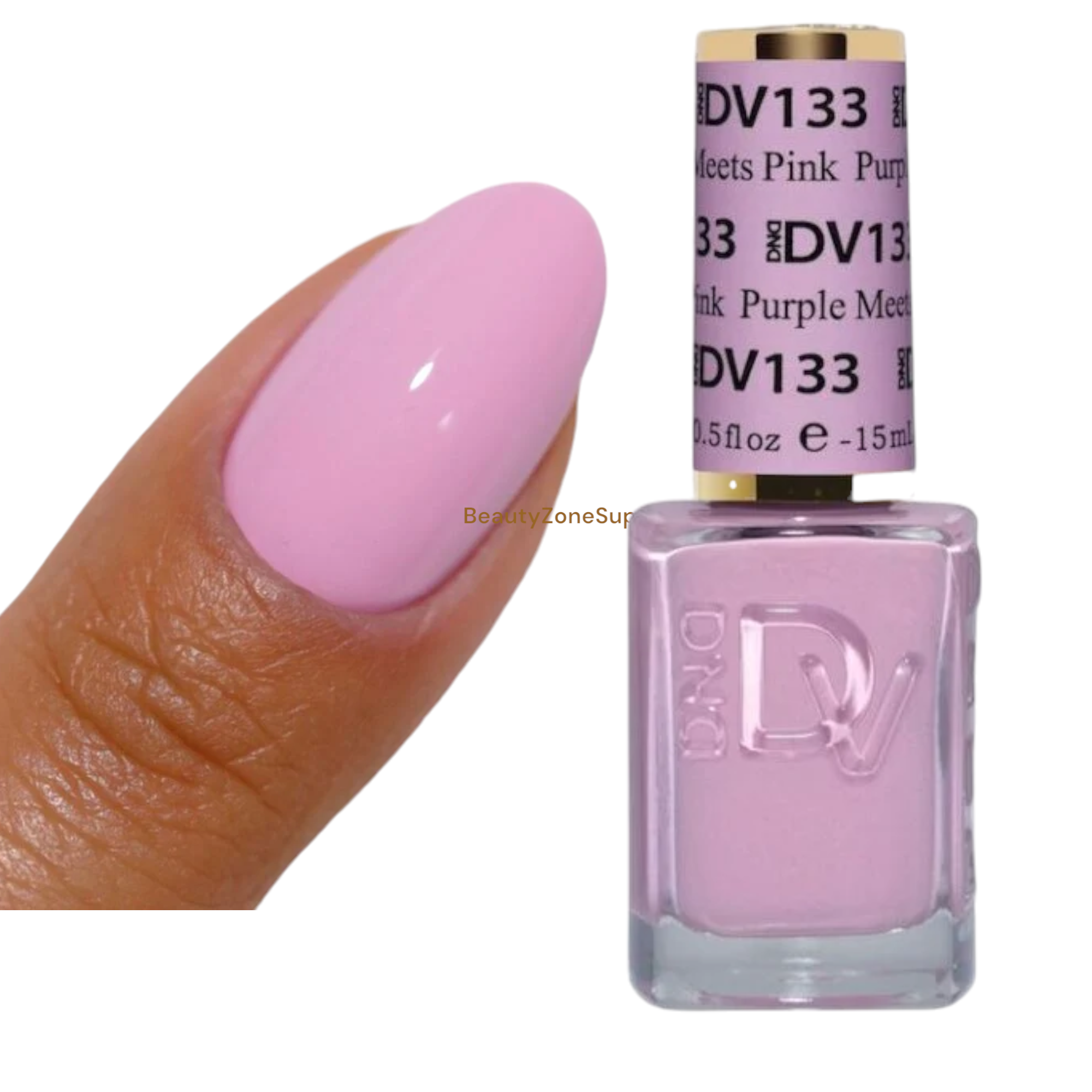 DND Diva Brand Gel Nail Polish, 0.5 Ounce, Shade 133 - Purple and Pink Fusion