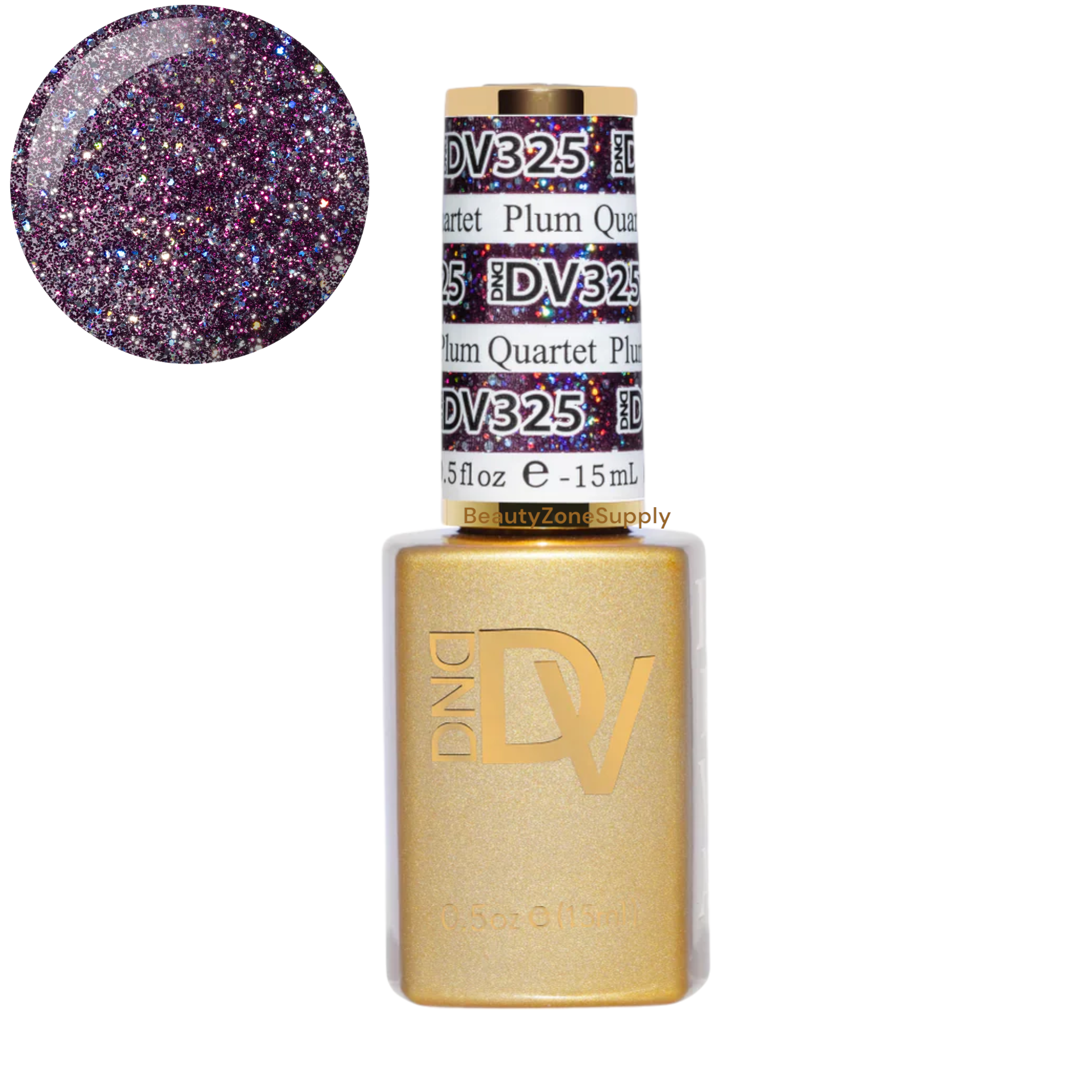 DND Diva 0.5 oz Platinum Plum Gel Polish Quartet #325