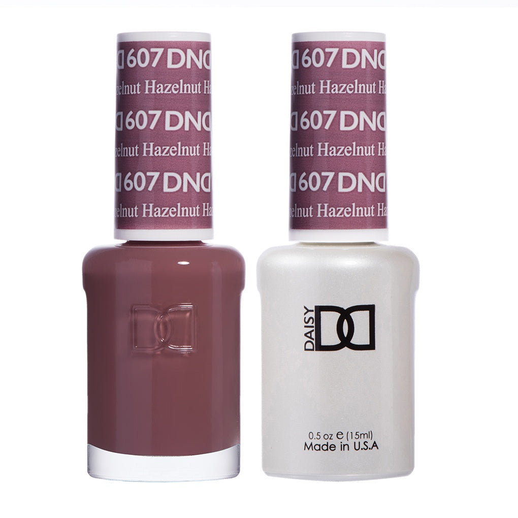 DND Brand Duo Set of Gel Polish and Lacquer in Hazelnut Shade #607