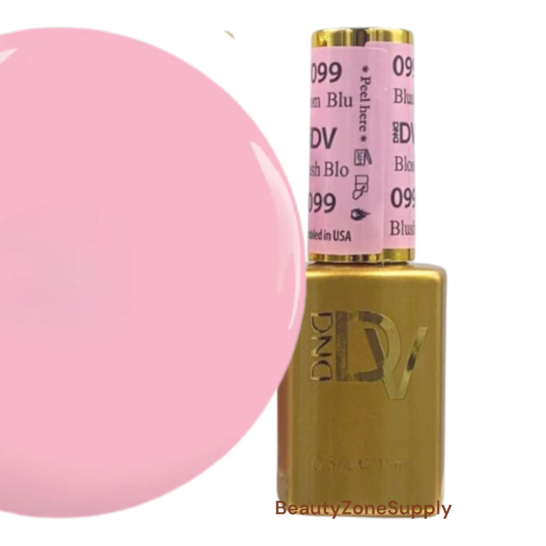 DND Diva Brand Professional Gel Nail Polish, 0.5 Ounce, Shade 099 Blush Blossom