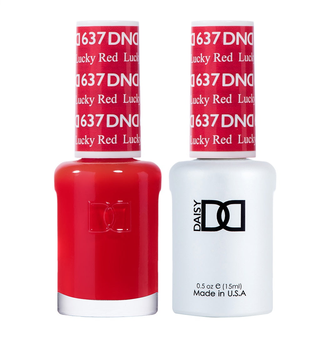 DND Duo Set: Gel Polish and Matching Lacquer in Stunning Lucky Red #637