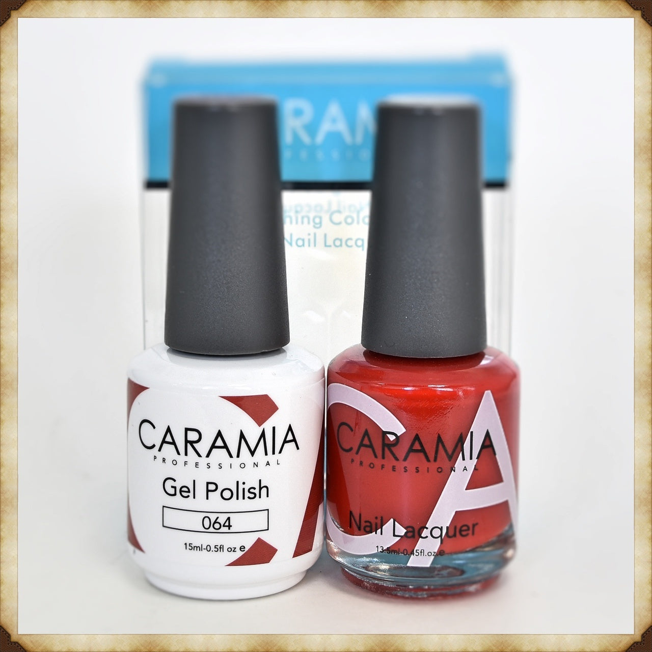 Caramia Brand Duo Pack of Gel Nail Polish and Lacquer in Shade 064
