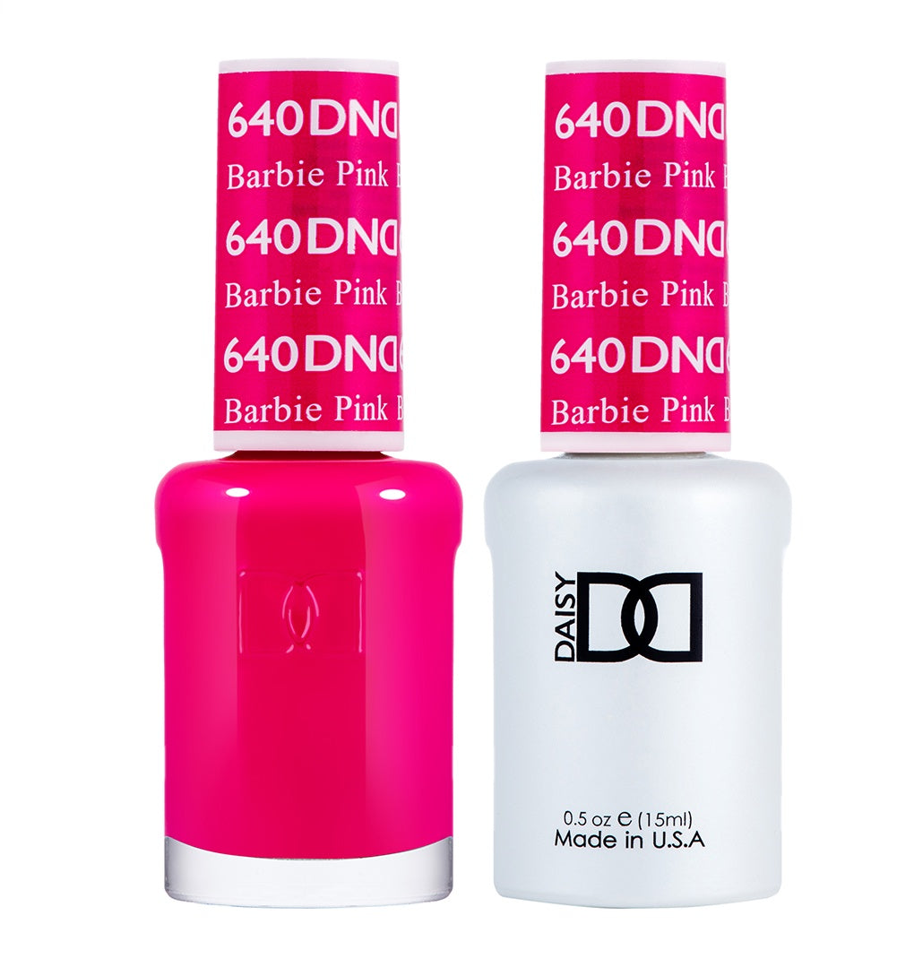 DND Duo Gel Polish and Matching Lacquer in Stunning Barbie Pink Shade #640