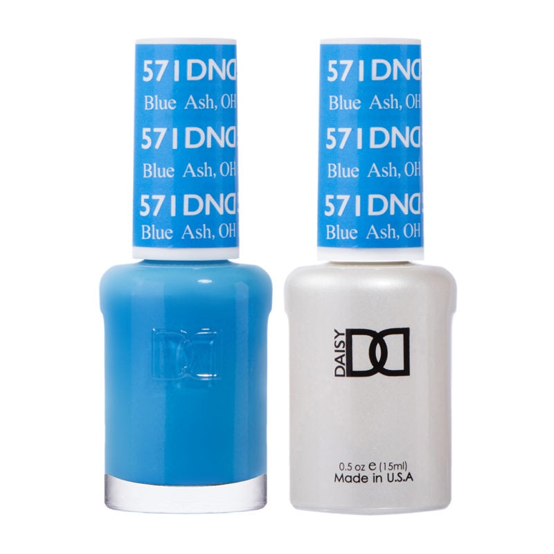 DND Dual - Purpose Blue Ash #571 Gel Nail Polish and Matching Lacquer Set