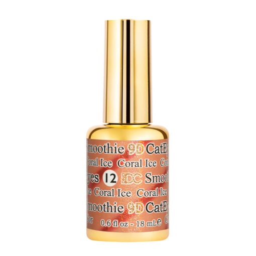 DC DND 9D Cat Eye Smoothie Gel Polish #12 - Coral Ice, 0.5 Ounce