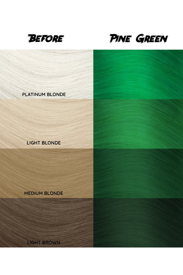 Crazy Color Semi - Permanent Hair Dye, 150ML 5.07 oz Pine Green Intense Shade