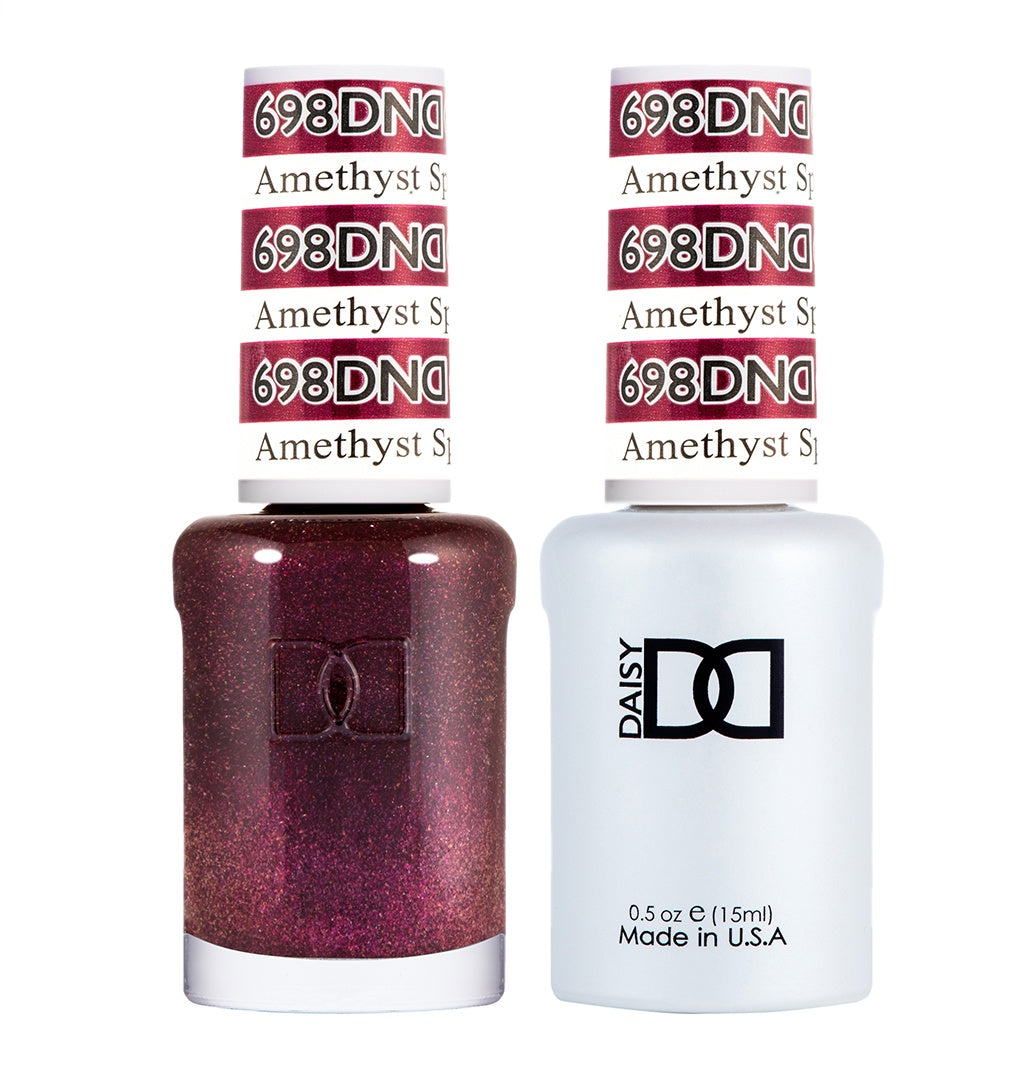 DND Dual - Function Gel Polish and Lacquer Set with Amethyst Sparkles Effect #698