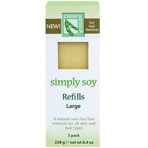 Large 3-Pack of Clean & Easy Simply Soy Hair Removal Refill