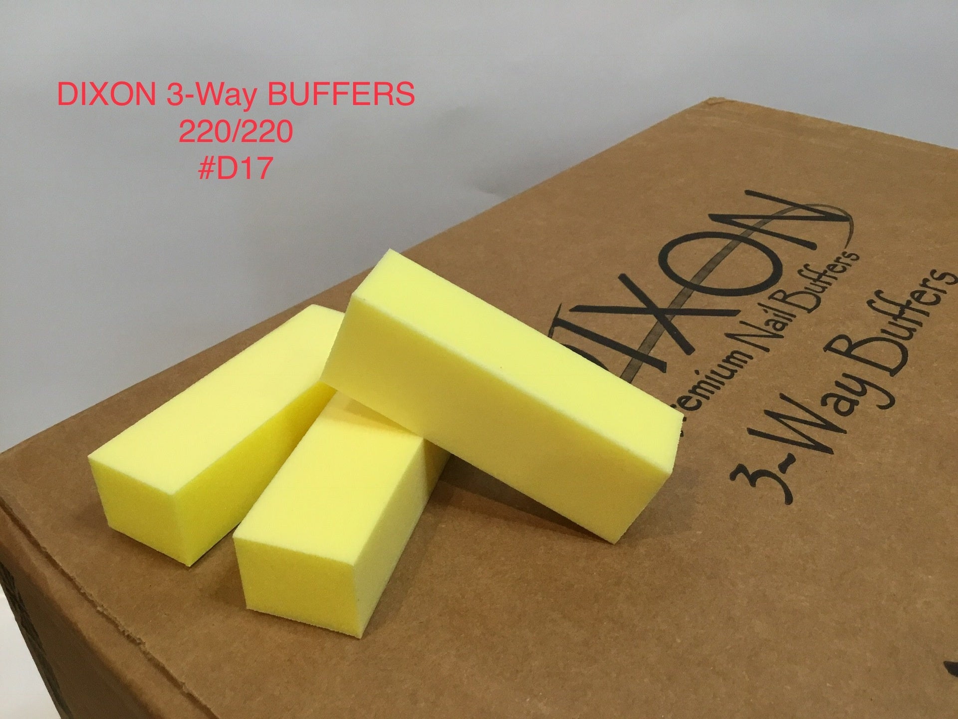Dixon D17 3 - Way Yellow & White Grit 220/220 Buffer, 500 Pieces
