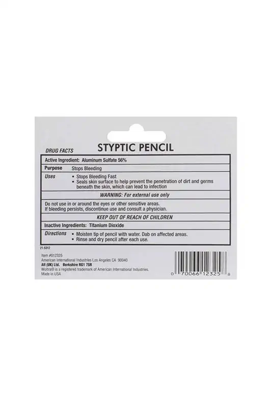Clubman Woltra Large-Size Styptic Pencil for Quick Bleeding Stop