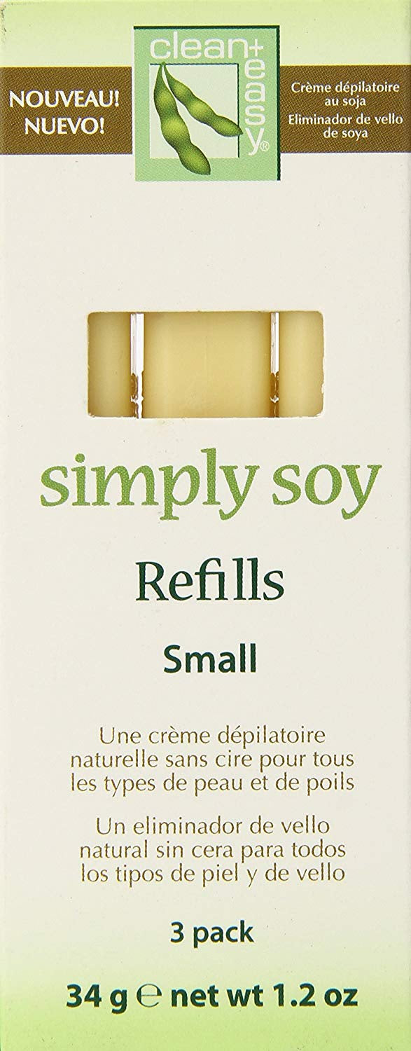 Small 3-Pack Refill of Clean and Effortless Simply Soy Hair Removal Product