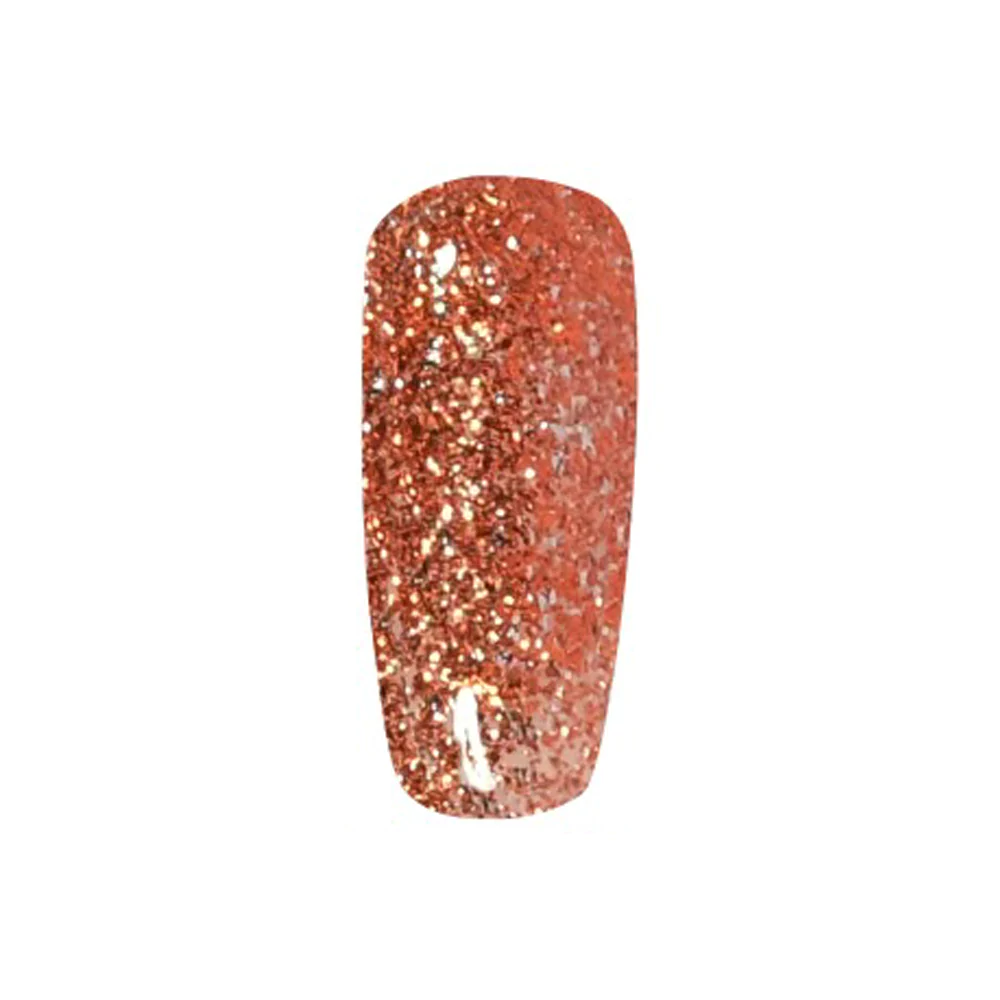 DND Dual - Function Gel Nail Polish and Lacquer in Stunning Orange Aura Shade, Part of 2022 Super Glitter Collection #929