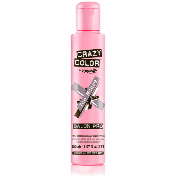 Crazy Color Semi - Permanent Hair Coloring Product: Ice Mauve Shade, 150ML (5.07 oz) for a Mystic Metallic Look