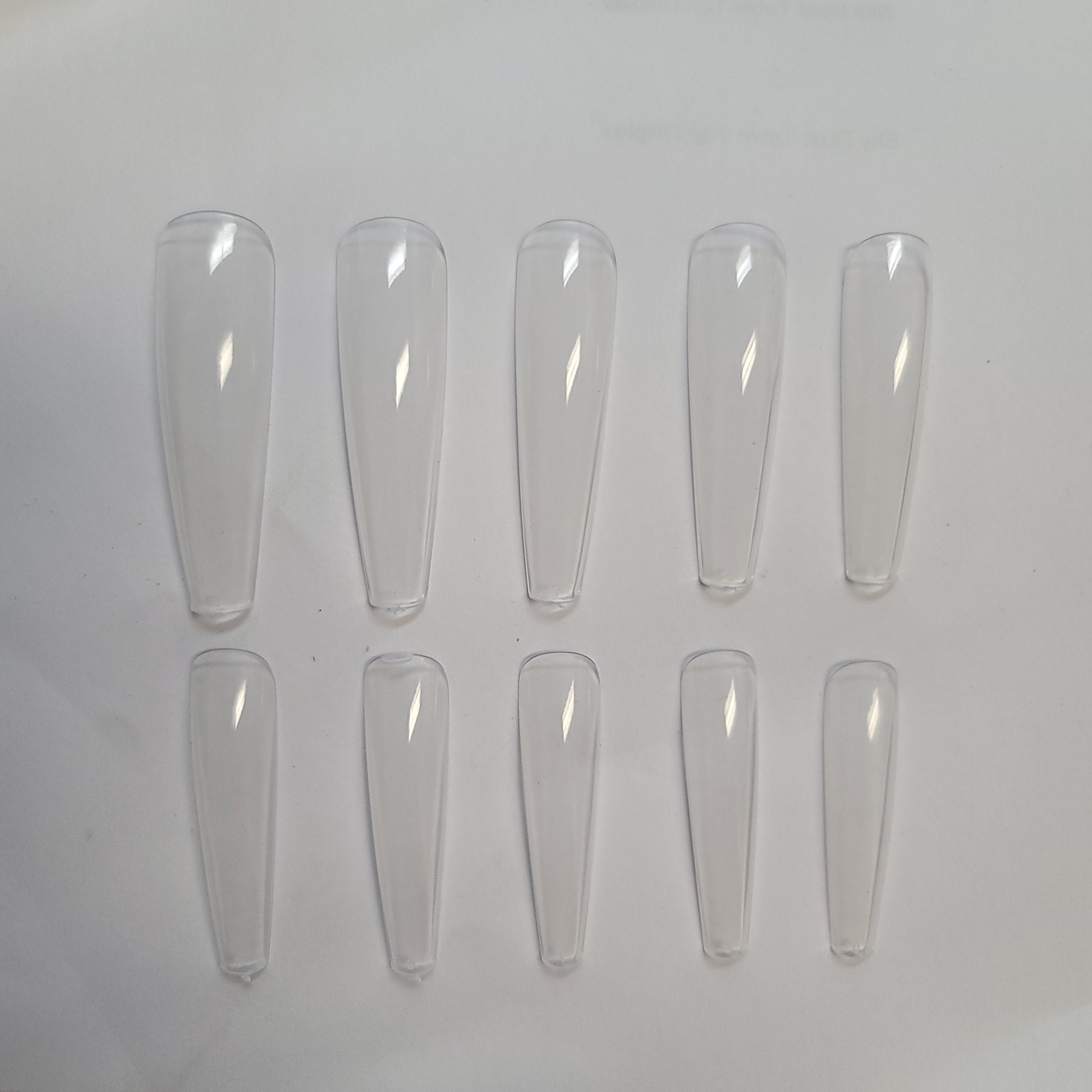 250-piece Clear Coffin Nail Tip Box for Effortless Manicures