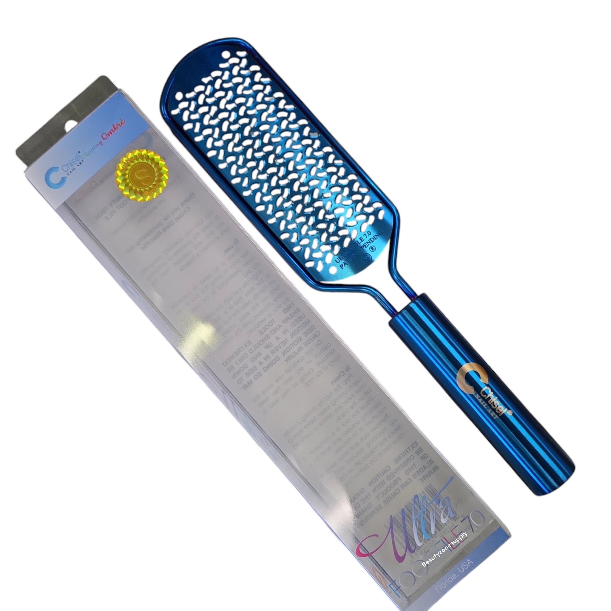 Professional Chisel Ultra 7.0 Blue Foot File for Effortless Dry Skin and Callus Removal
