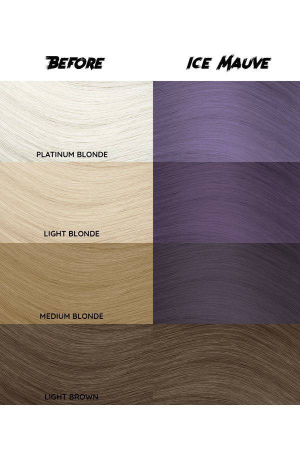 Crazy Color Semi - Permanent Hair Coloring Product: Ice Mauve Shade, 150ML (5.07 oz) for a Mystic Metallic Look