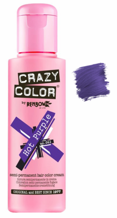 Crazy Color Semi - Permanent Hair Coloring Product: 062 Hot Purple Shade, 150ML (5.07 oz) for Stunning Hair Transformation