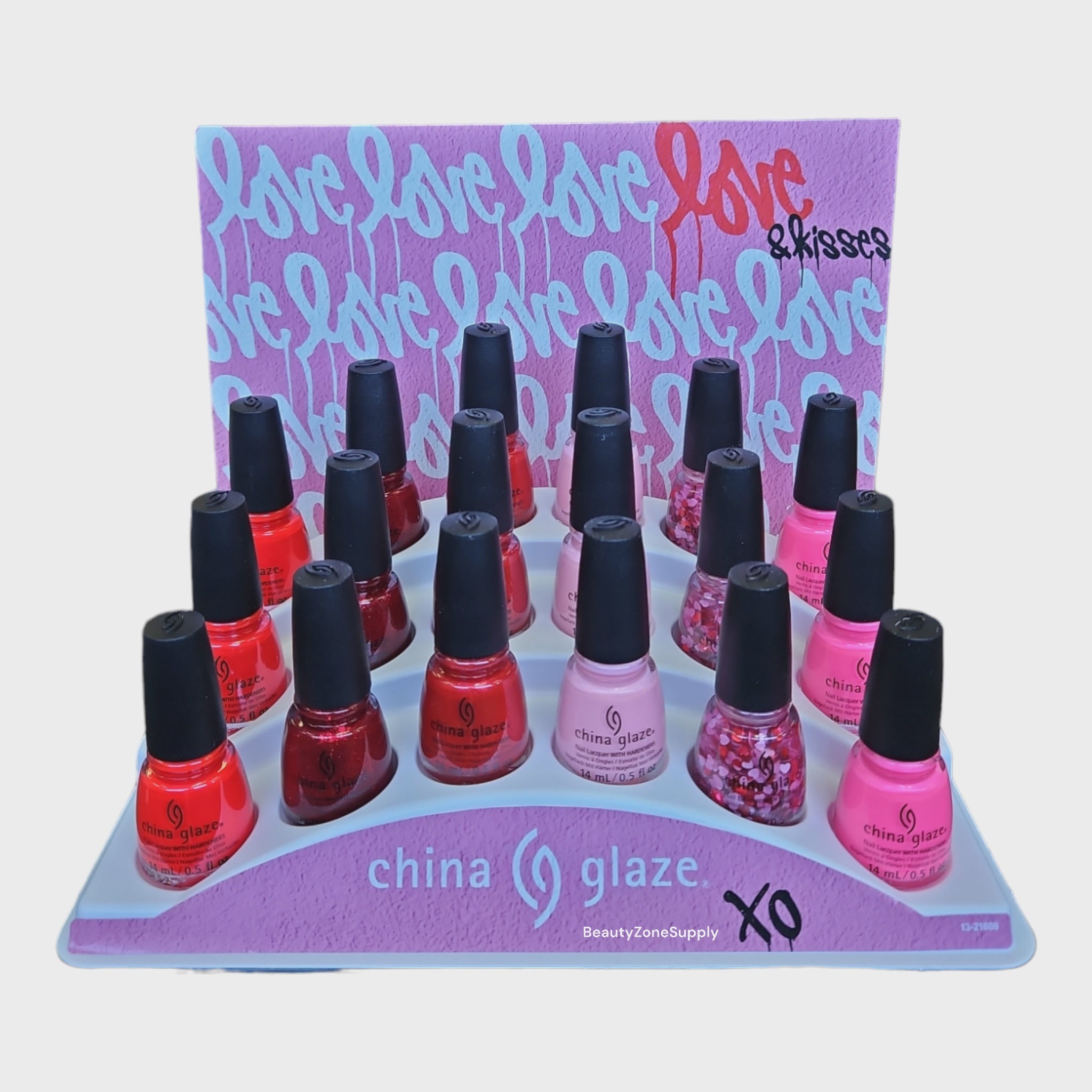China Glaze Professional Nail Polish Love & Kiss Collection - 18 Bottles Set