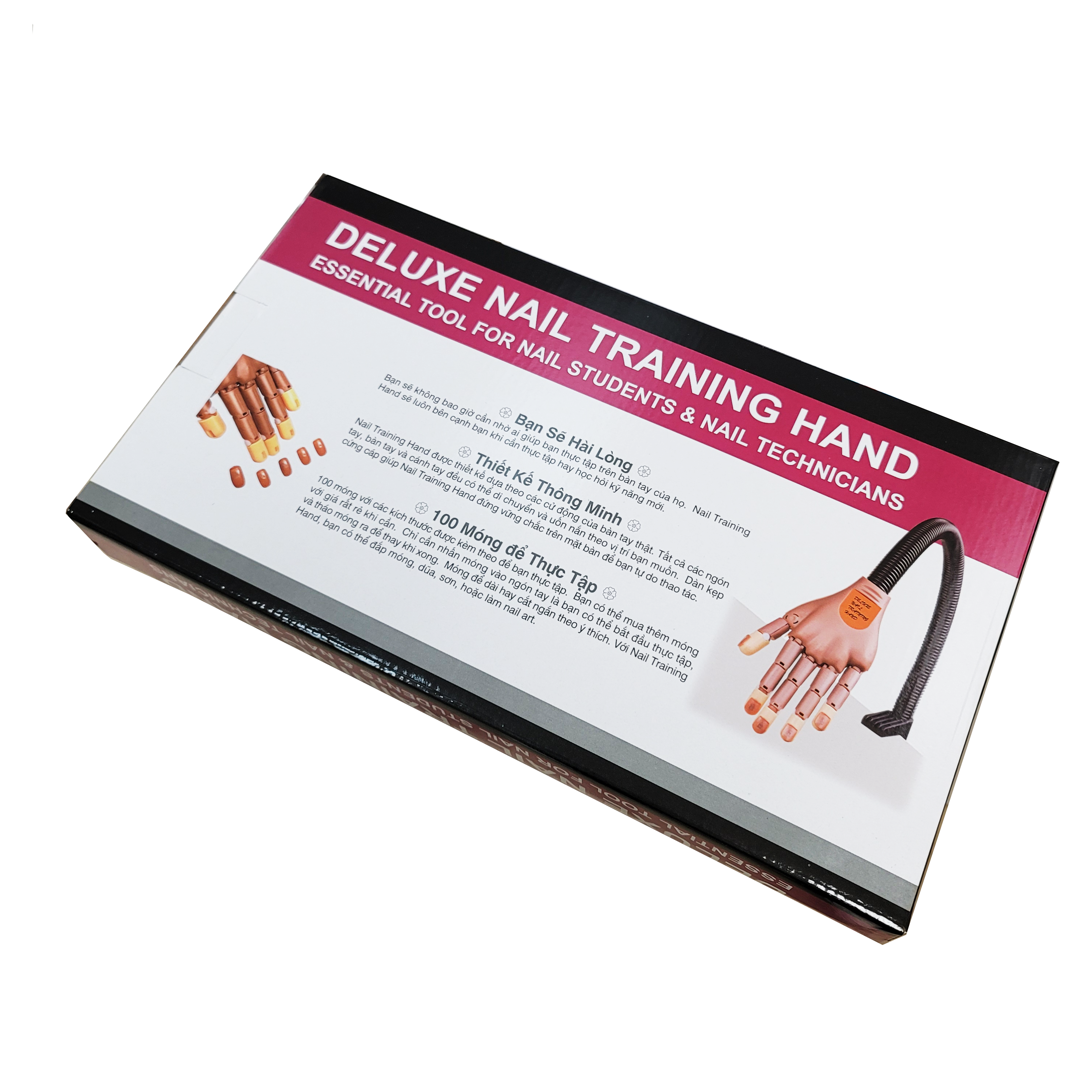 Premium Flexible Practice Hand with Adjustable Clamp Stand for Nail Training NTH02