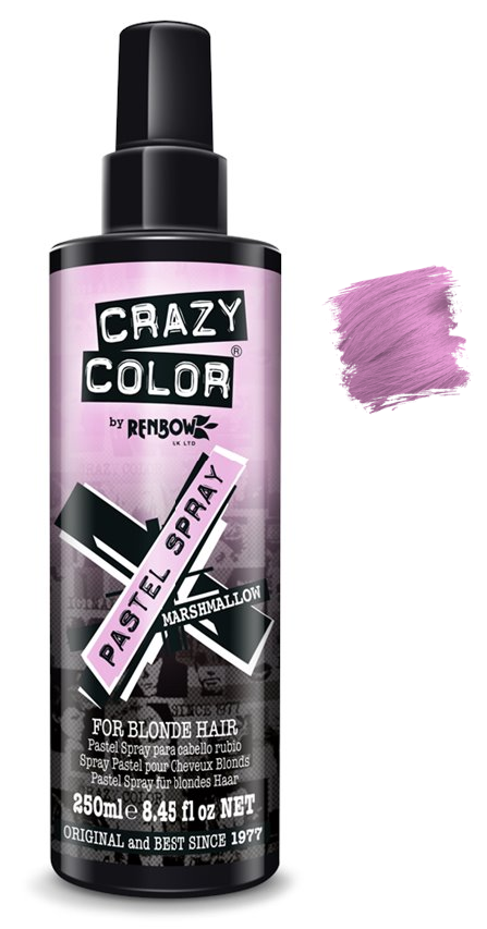 Crazy Color Temporary Pastel Hair Spray - Marshmallow Flavor, 250mL (8.45 oz) for Blonde Hair
