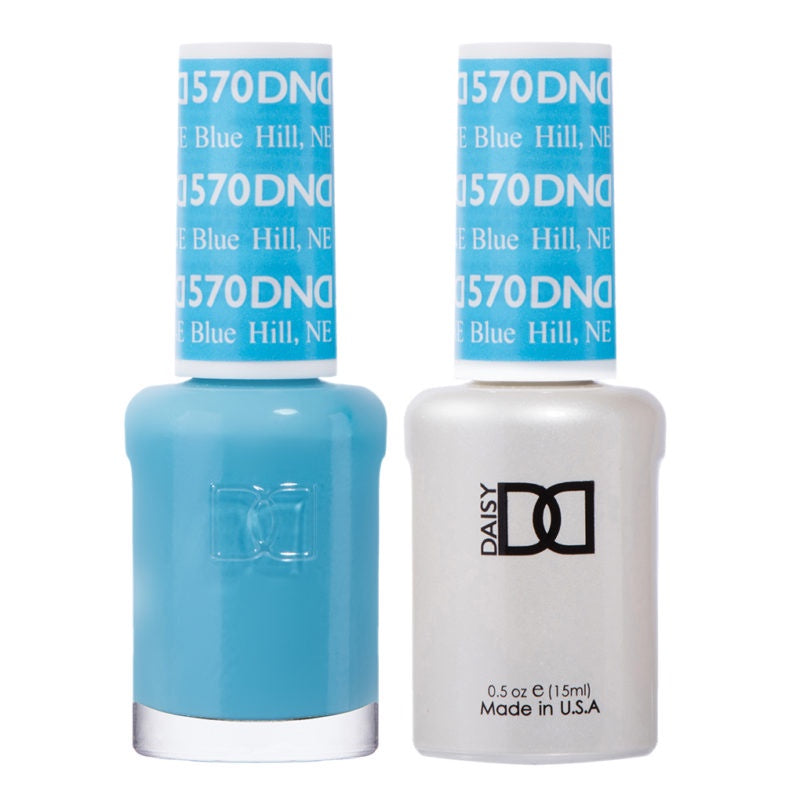 DND Blue Hill #570 Duo Gel Polish and Matching Lacquer