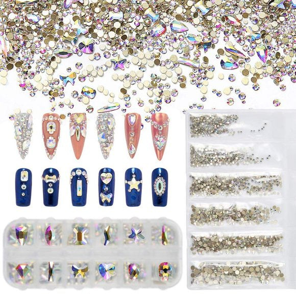 12 Shapes Mixed Tray for Stunning Diamond Nail Art