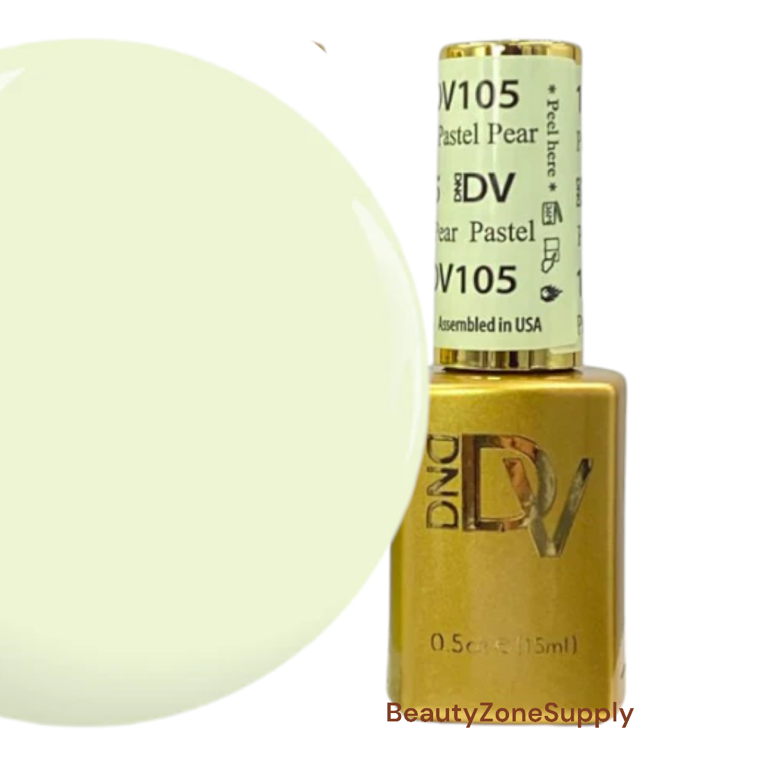 DND Diva Professional Gel Nail Polish - 0.5 Ounce, Shade 105 Pastel Pear