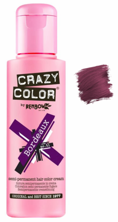 Crazy Color 150ML 5.07 oz Semi - Permanent Bordeaux Hair Dye