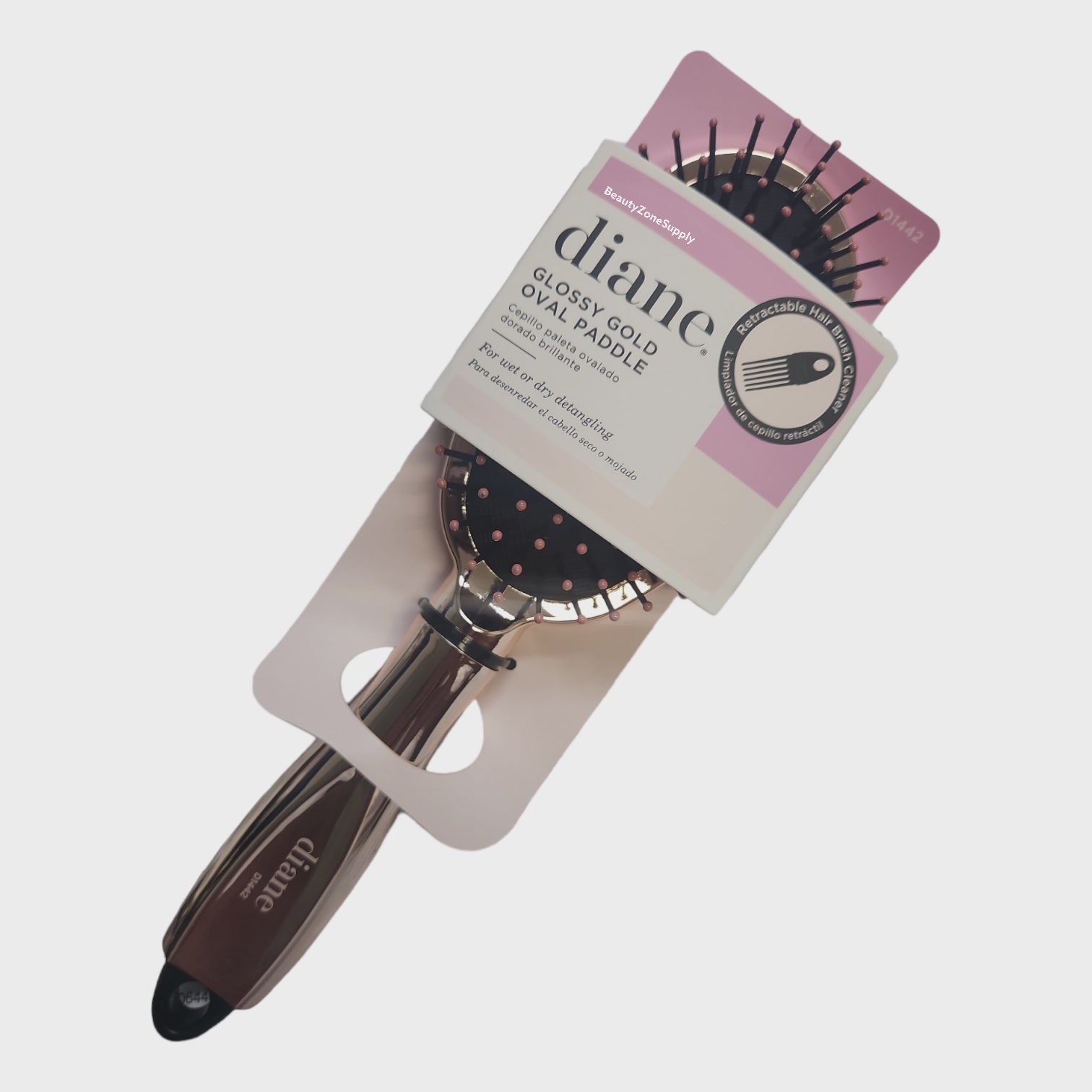 Diane Professional Glossy Golden Oval-Shaped Paddle Hair Brush Model D1442