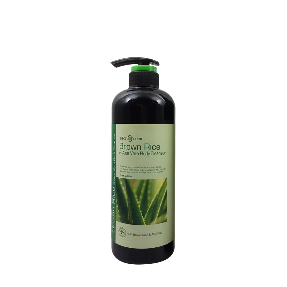 Dearderm 800ml Organic Brown Rice & Aloe Vera Refreshing Body Cleanser