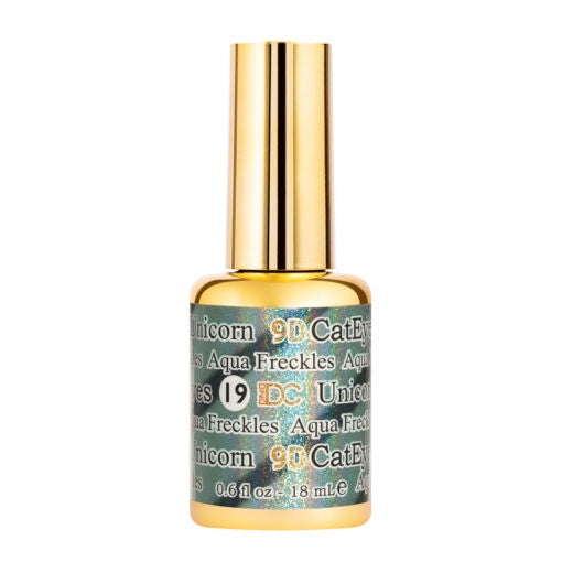 DC DND 9D Cat Eye Unicorn Gel Polish #19 - Aqua Freckles, 0.5 oz