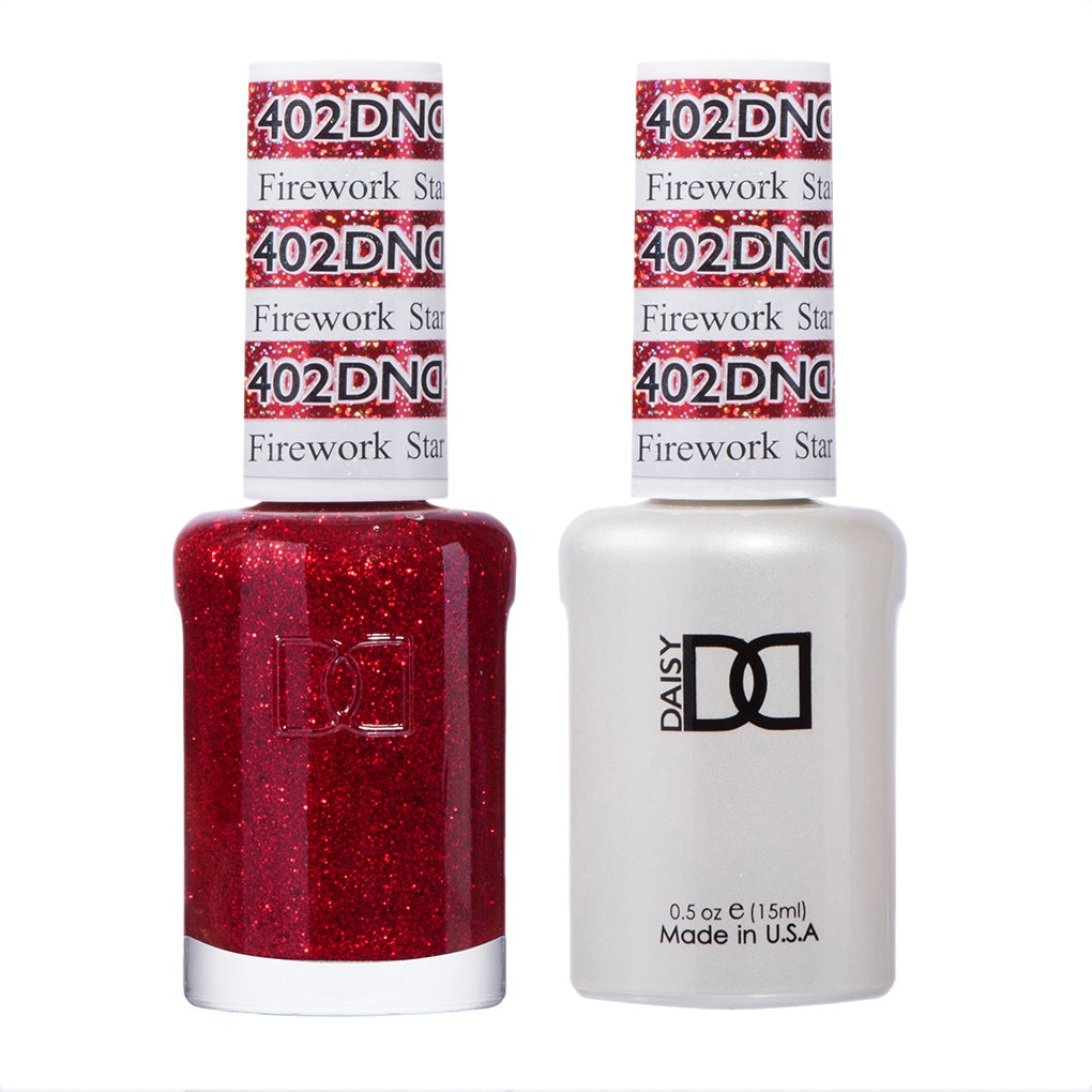 DND Duo Set: Firework Star #402 Gel Polish and Matching Lacquer for Stunning Nails