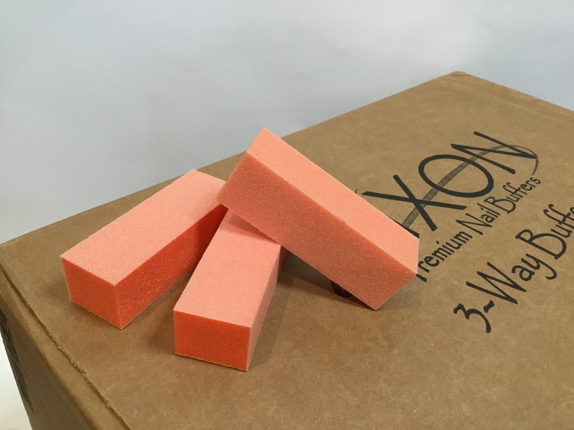 500 Pcs D08 Dixon 3 - Way Orange & White Grit 100/180 Buffers