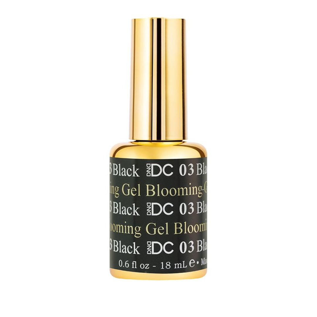 DC DND Professional Gel Nail Art Blooming Gel in Black, 0.5 Ounce, Shade #03
