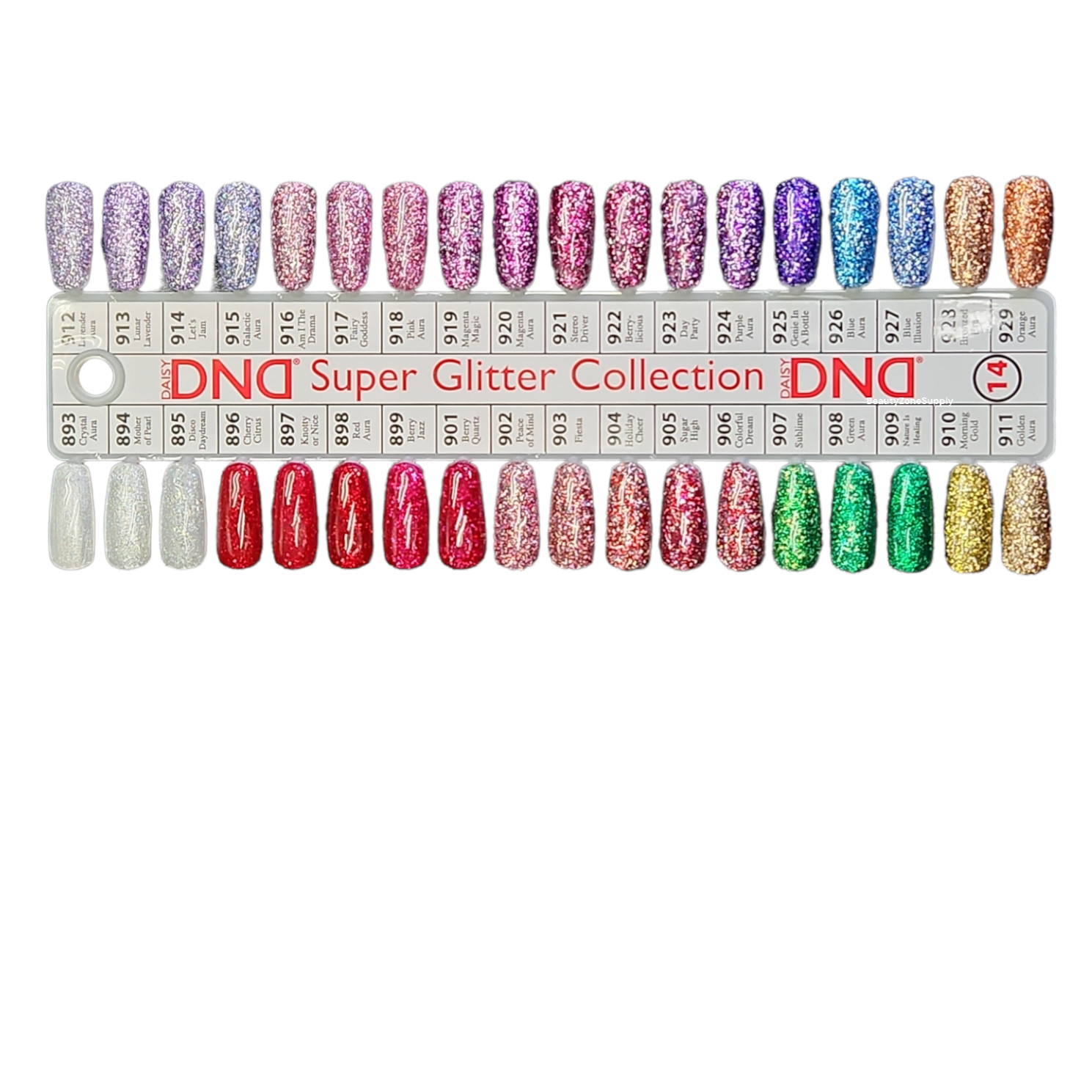 DND Brand Duo Gel Polish and Matching Lacquer with Crystal Aura Effect, Collection 2022, Item #893