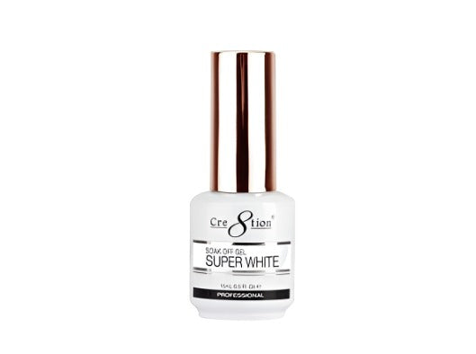 Cre8tion Gel Soaking Solution - Super White Formula, 0.5 Ounce for Professional Use