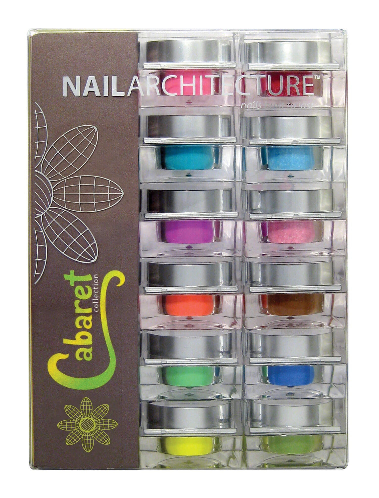 CABARET Professional Nail Art 2oz Liquid Monomer with 12 Pieces of .4.75gm Color Acrylic Polymer #NACAC01