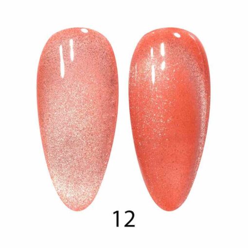 DC DND 9D Cat Eye Smoothie Gel Polish #12 - Coral Ice, 0.5 Ounce