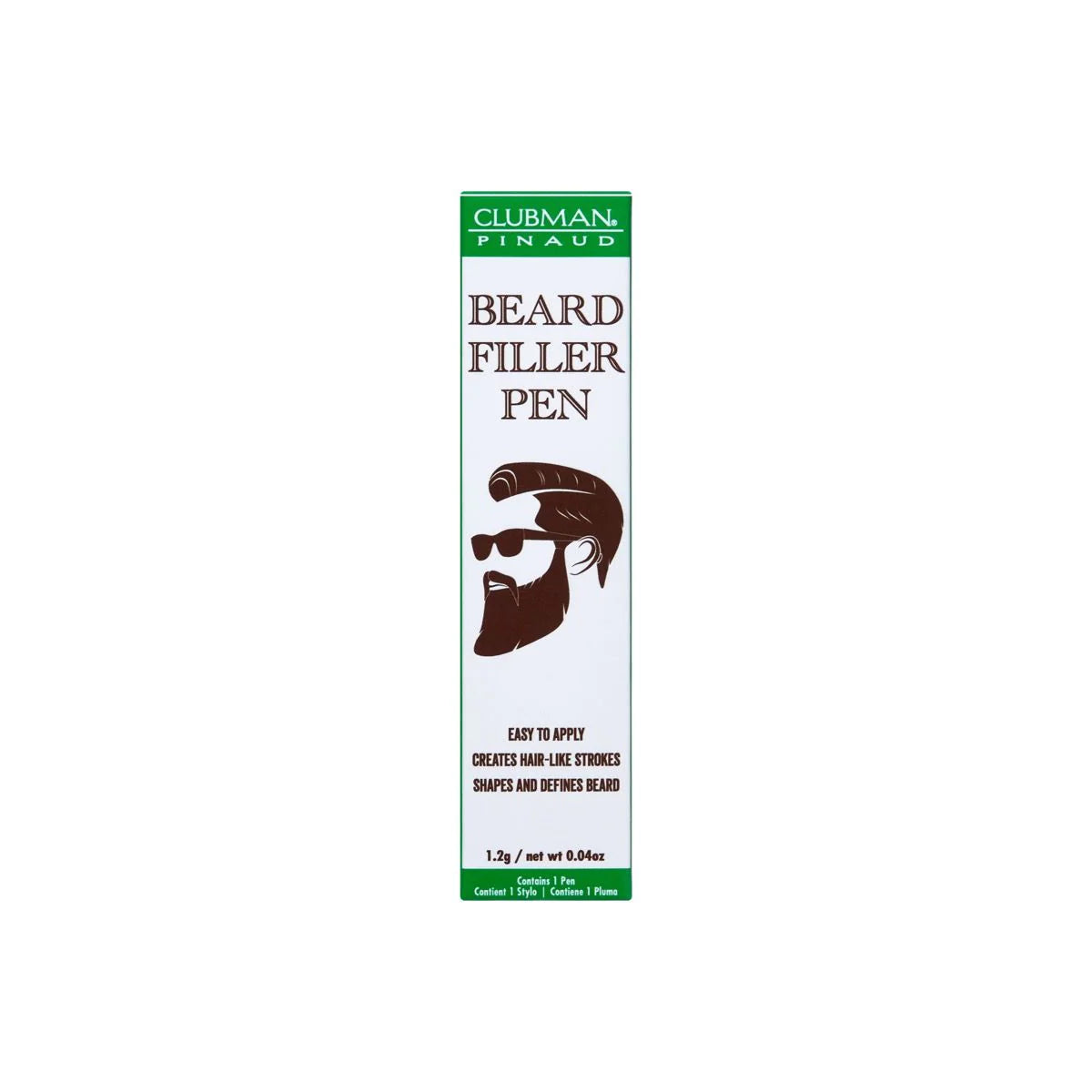 Clubman Pinaud Dark Brown Beard Filler Pen - 1.2g/0.04oz for Easy Styling