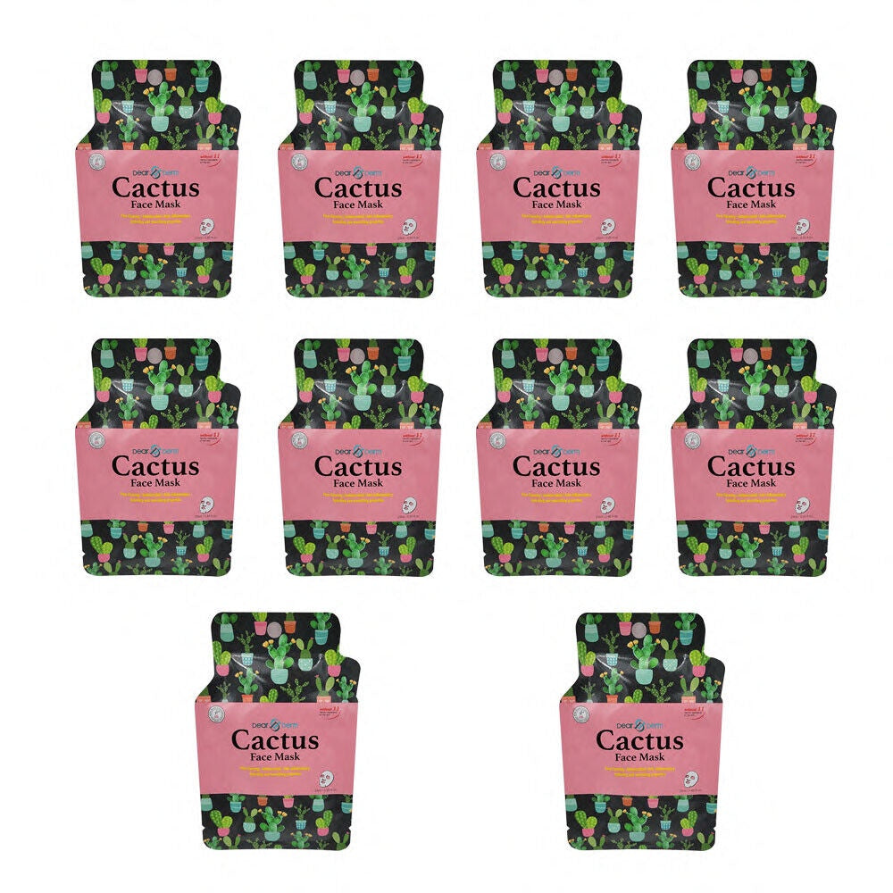Dearderm 10-piece Set of Cactus-infused Facial Masks