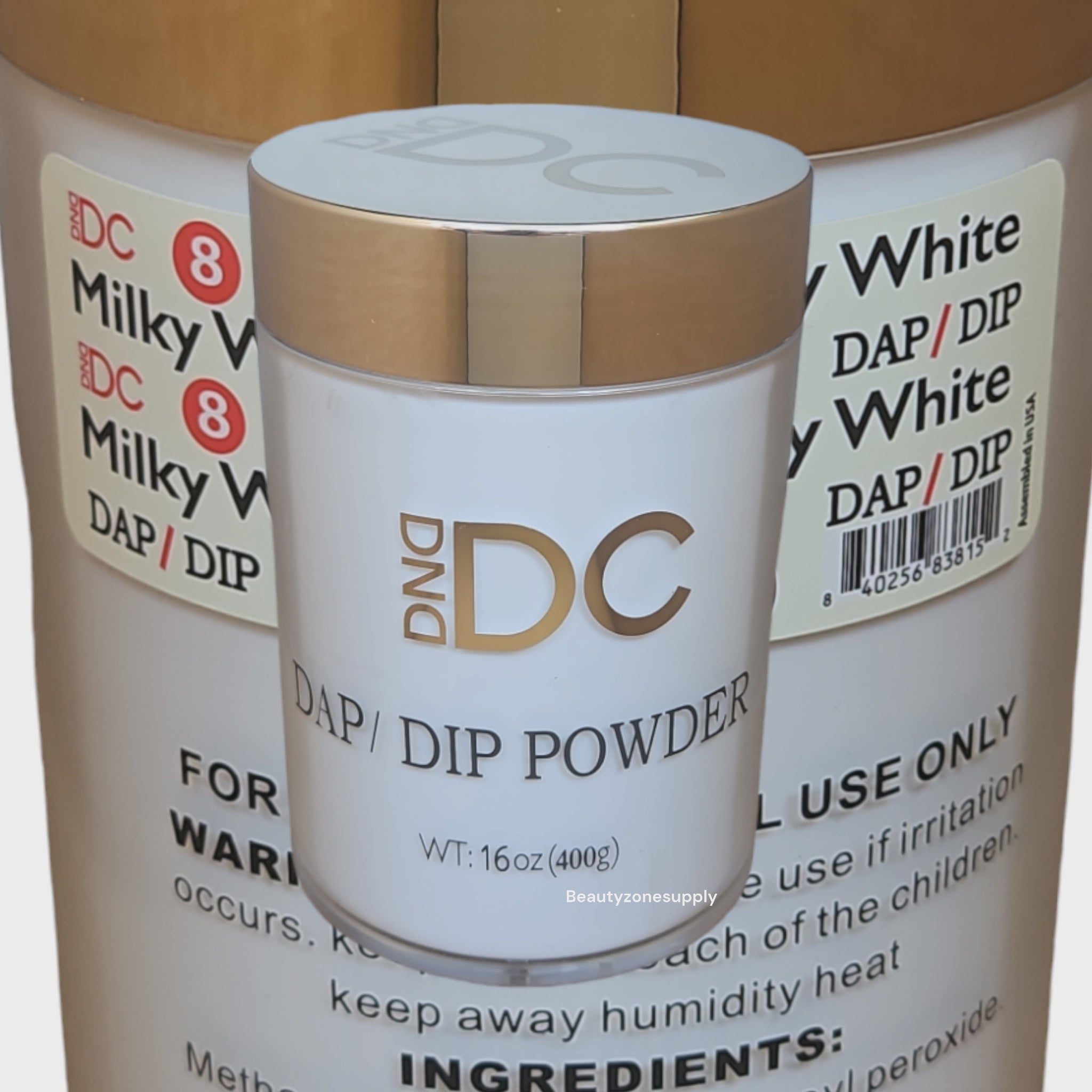 DC DND Premium Dip & Acrylic Powder #008 Milky White, 16 oz