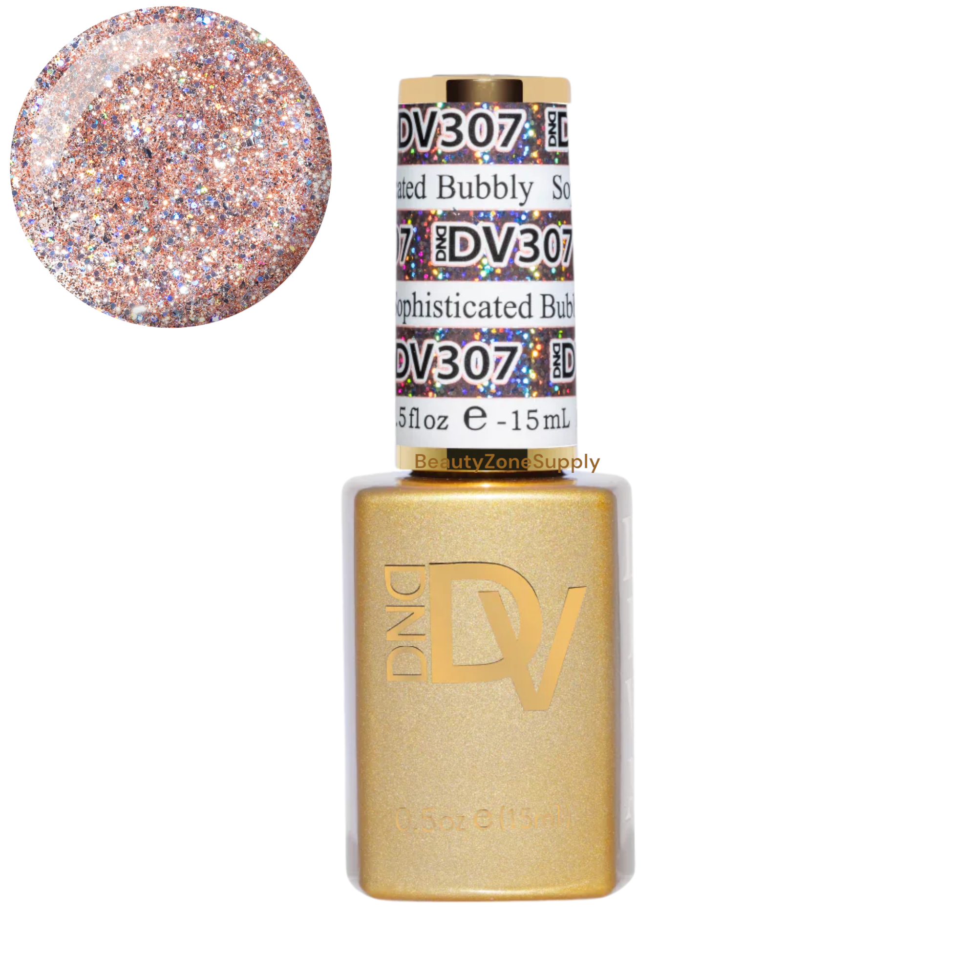 DND Diva Platinum Gel Polish - 0.5 oz Sophisticated Bubbly #307