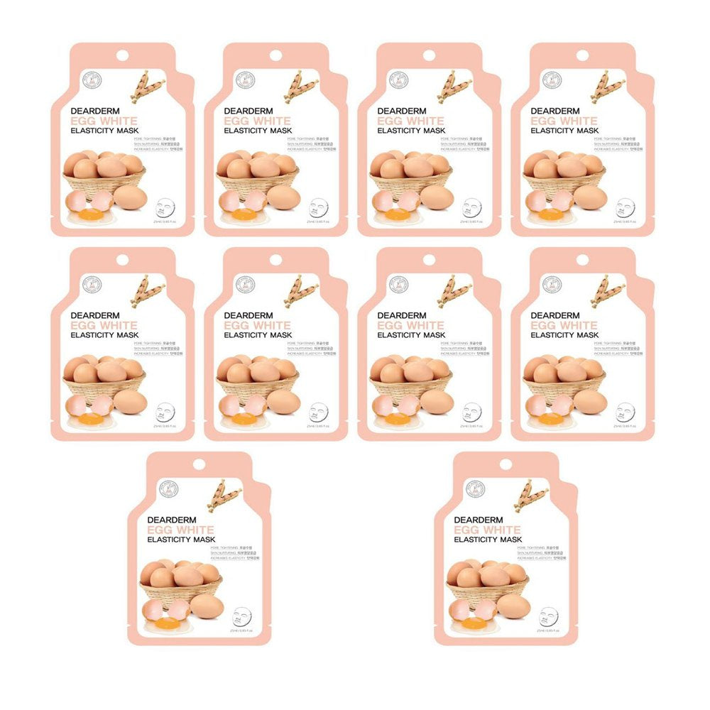 Dearderm Facial Egg Elasticity Mask Set with 10 Pieces