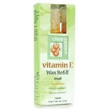 Clean & Effortless Vitamin E Wax Refill Small Size 3-Pack Bundle #47354 for Facial and Body Waxing