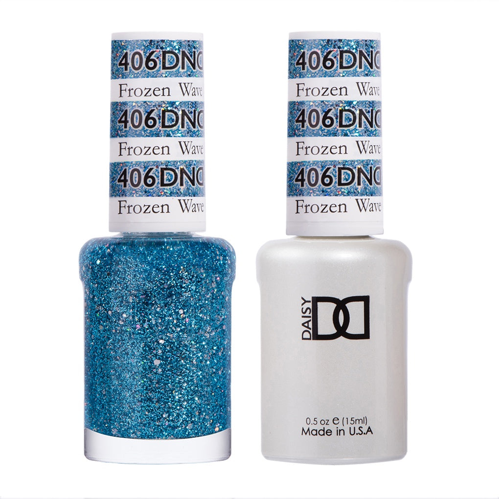 DND Duo Gel Polish & Lacquer - Frozen Wave #406, Stunning Nail Finish