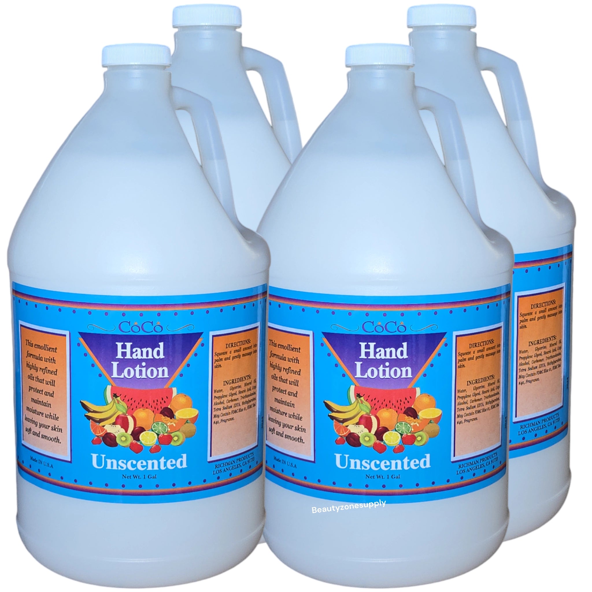 Unscented Coconut Hand and Body Lotion - 4 Gallon Case (USA Made Personal Care Product)