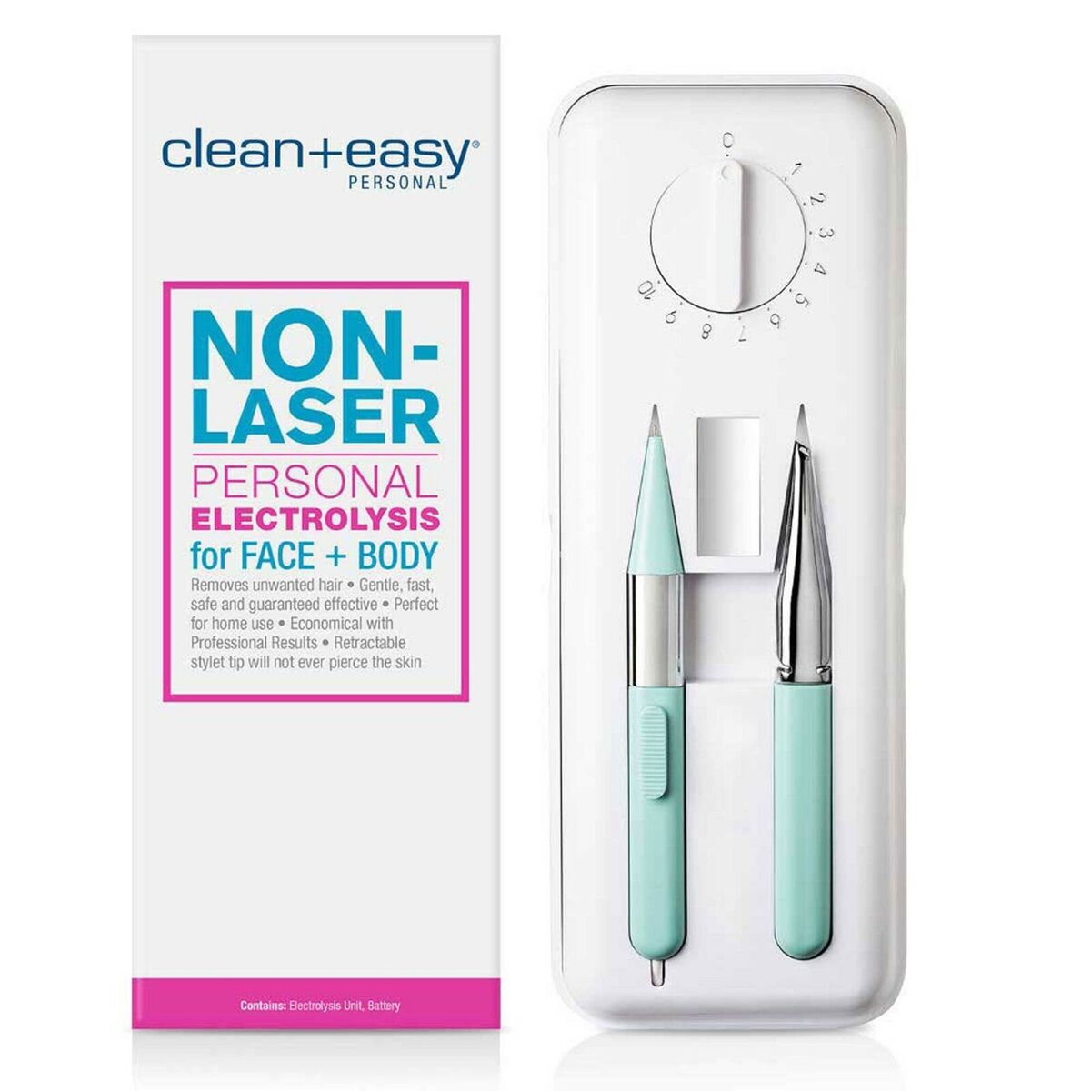 Clean and Effortless Personal Electrolysis Device for Facial and Body Hair Removal #45026