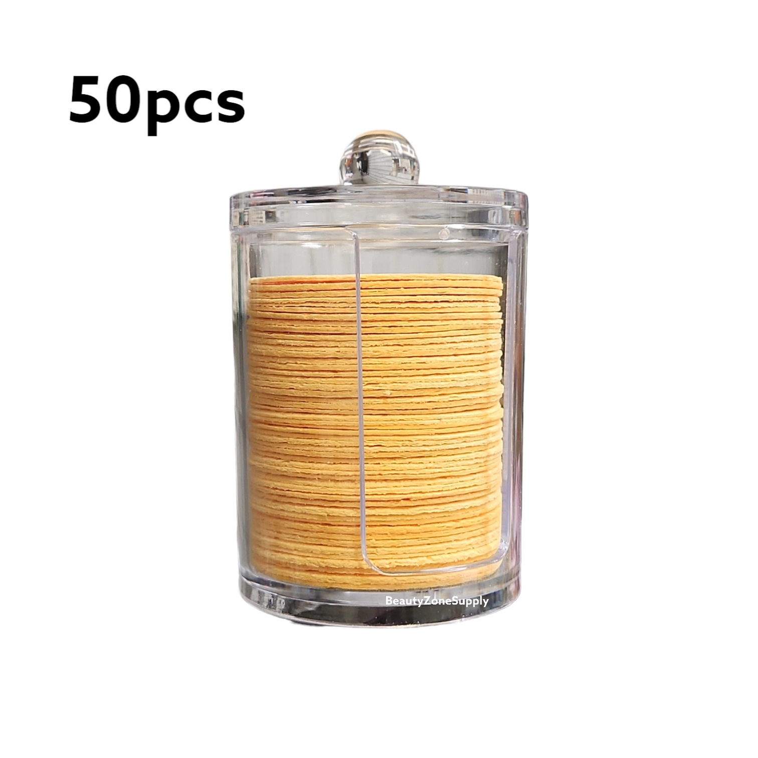 50-Piece Set of Compressed Cellulose Round Cleaning Sponges with a 2-3/4-Inch Diameter